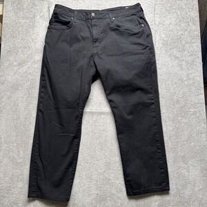 Aviator Jet Black Jeans Mens 34x25 Hidden Zippers Travel‎ Stretch Comfy USA Cali